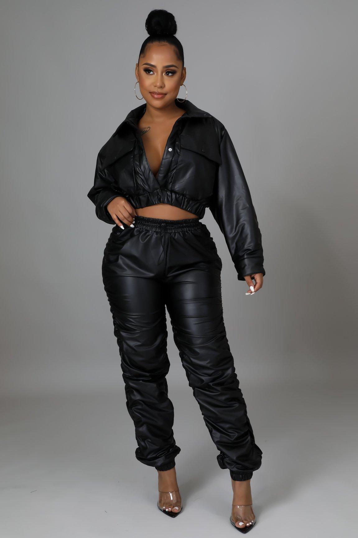 Reagan Pants Faux Leather Set - MY SEXY STYLES