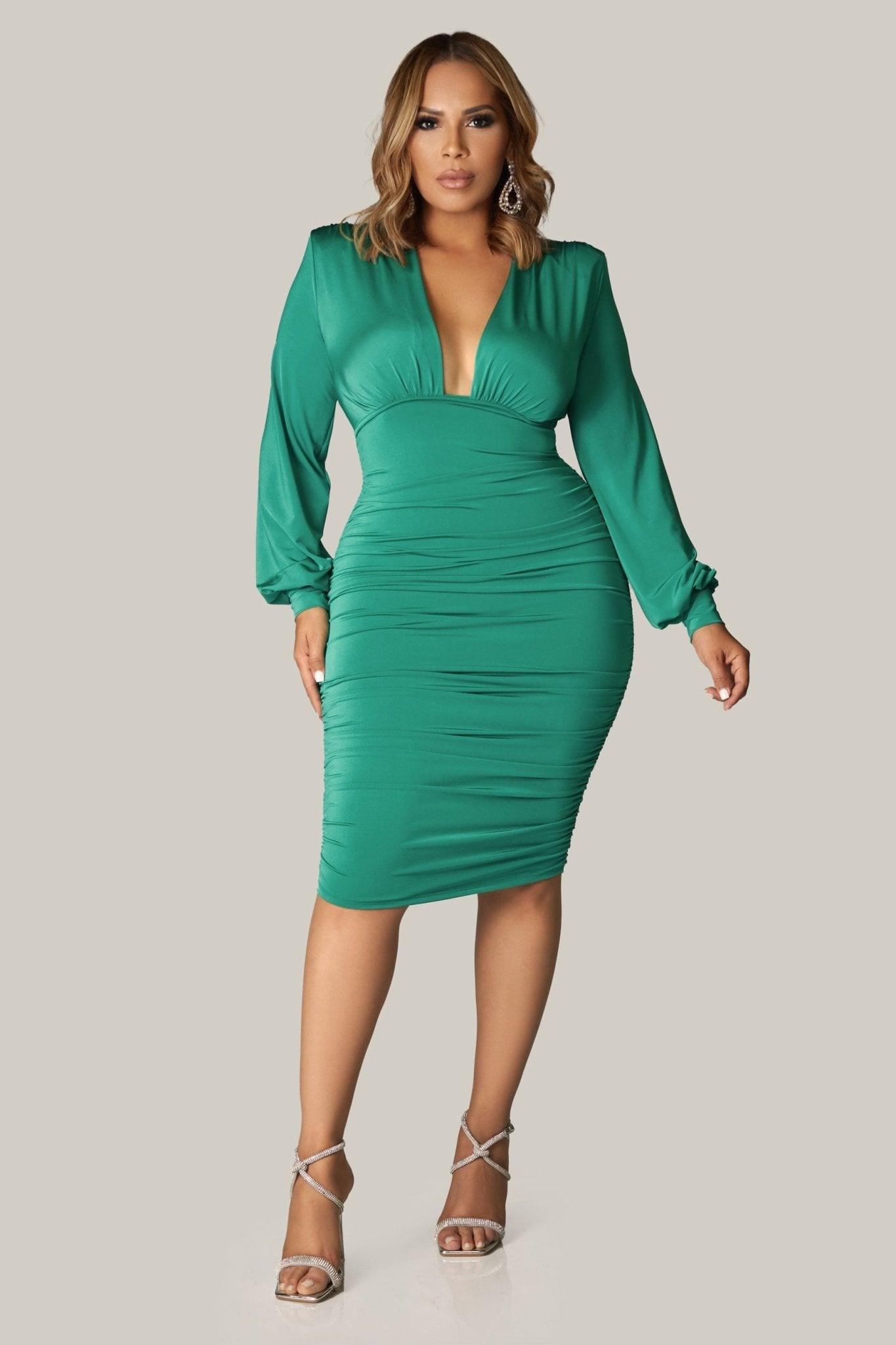 Showstopping Babe Ruched Midi Dress - MY SEXY STYLES