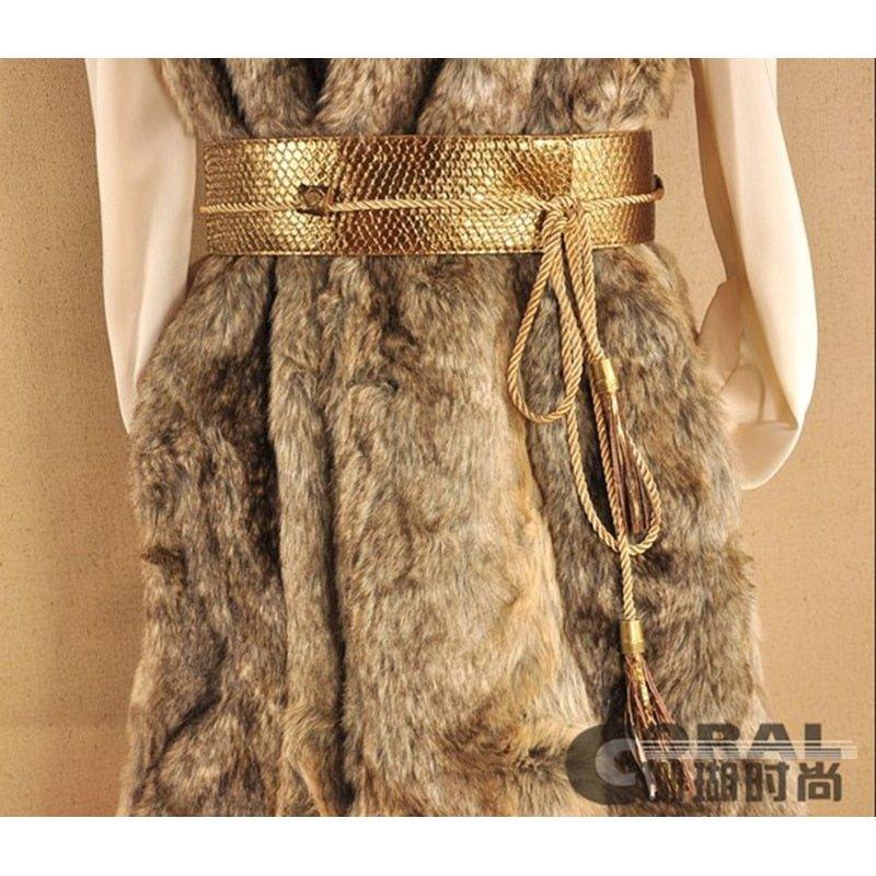 Snake Faux Leather Rope Tie Belt - MY SEXY STYLES