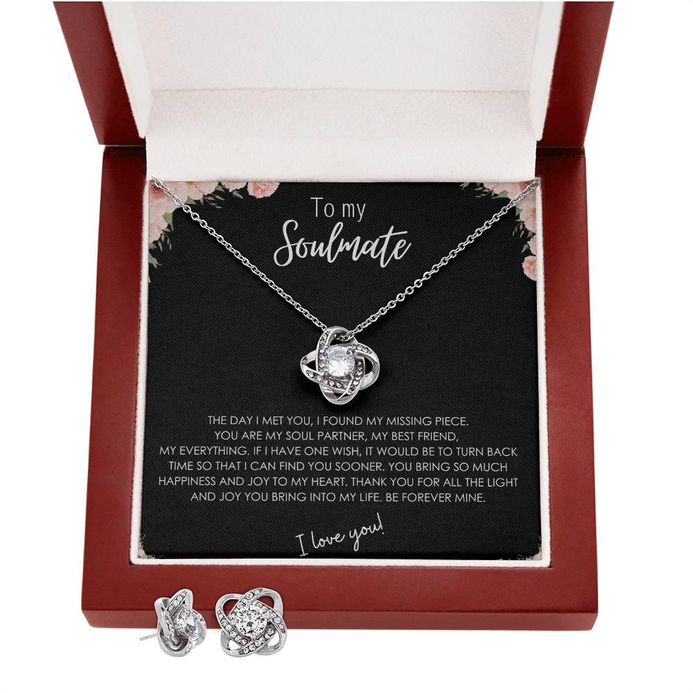 To My Soulmate Love Knot Earring & Necklace Set - MY SEXY STYLES
