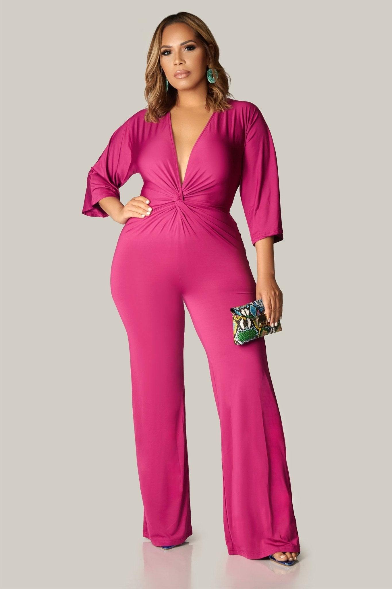 Venetian Twist Detail Jumpsuit - MY SEXY STYLES