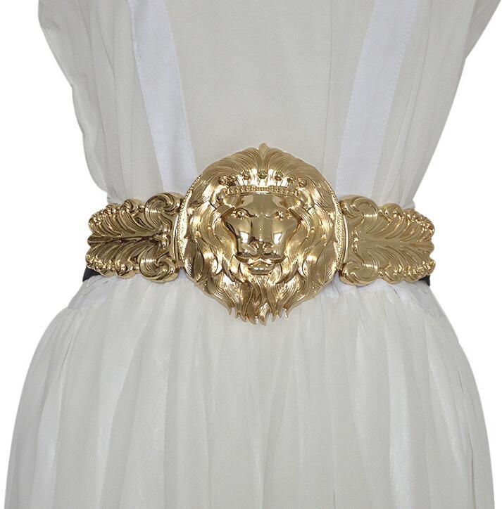 Women's Fashion Gold Lion Buckle Elastic Belt - MY SEXY STYLES