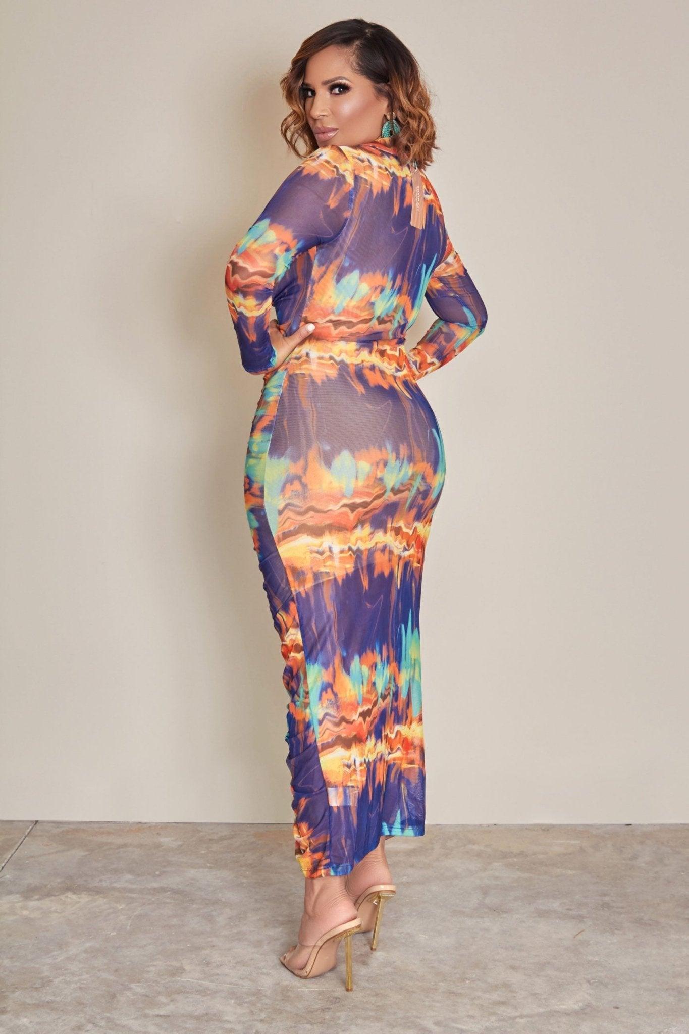 Yanine Tie Dye Bodycon Dress - MY SEXY STYLES