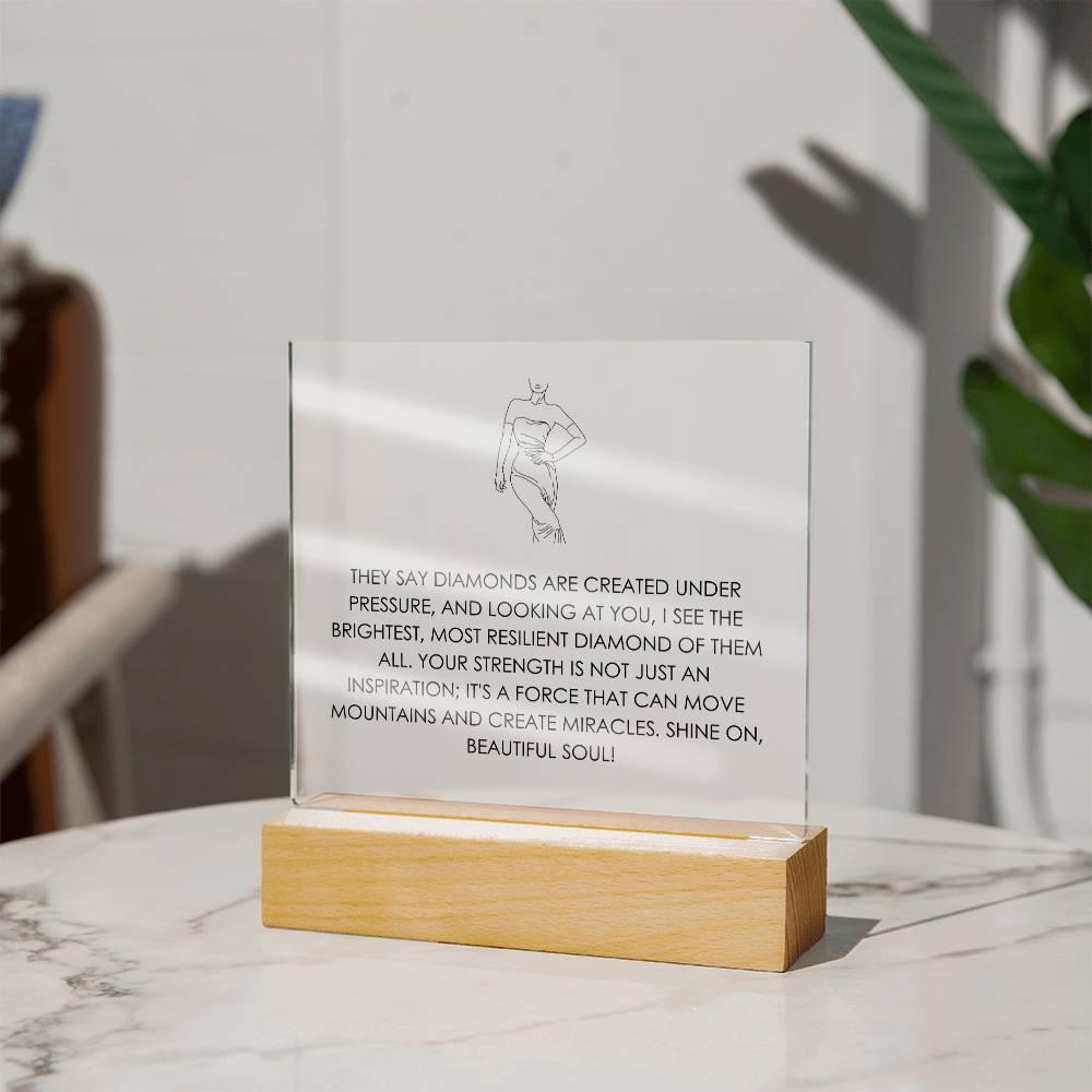YOU'RE A RESILIENT DIAMOND Square Acrylic Plaque - MY SEXY STYLES
