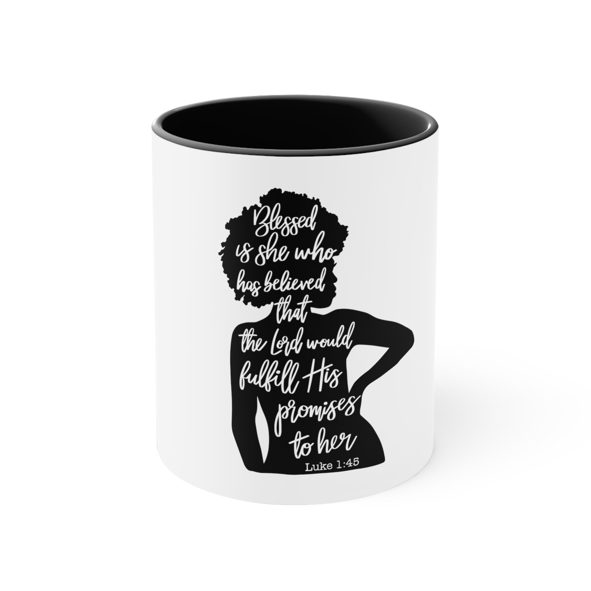 Blessed Is She Who Has Believed Accent Coffee Mug, 11oz