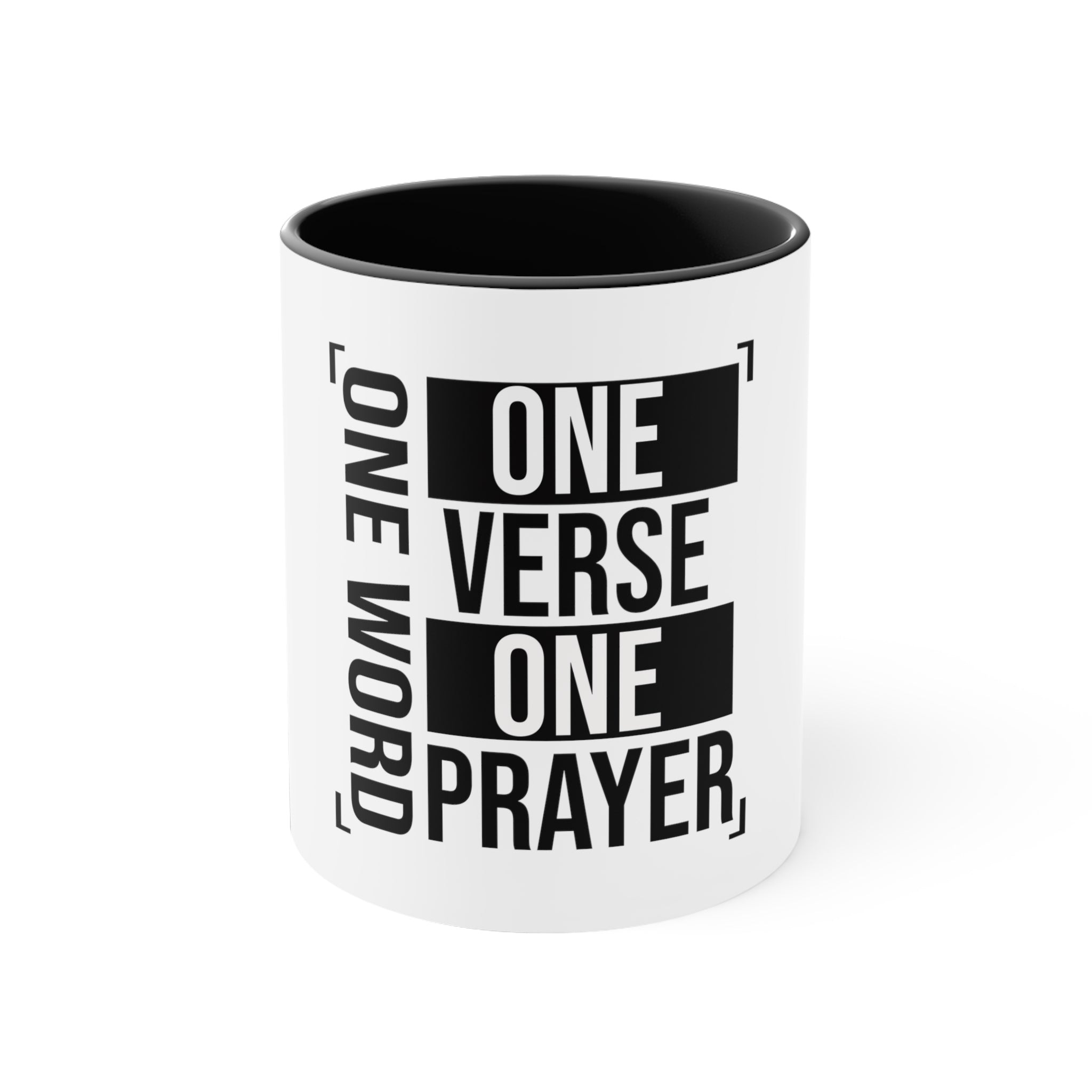 One Word One Verse One Prayer Accent Coffee Mug, 11oz