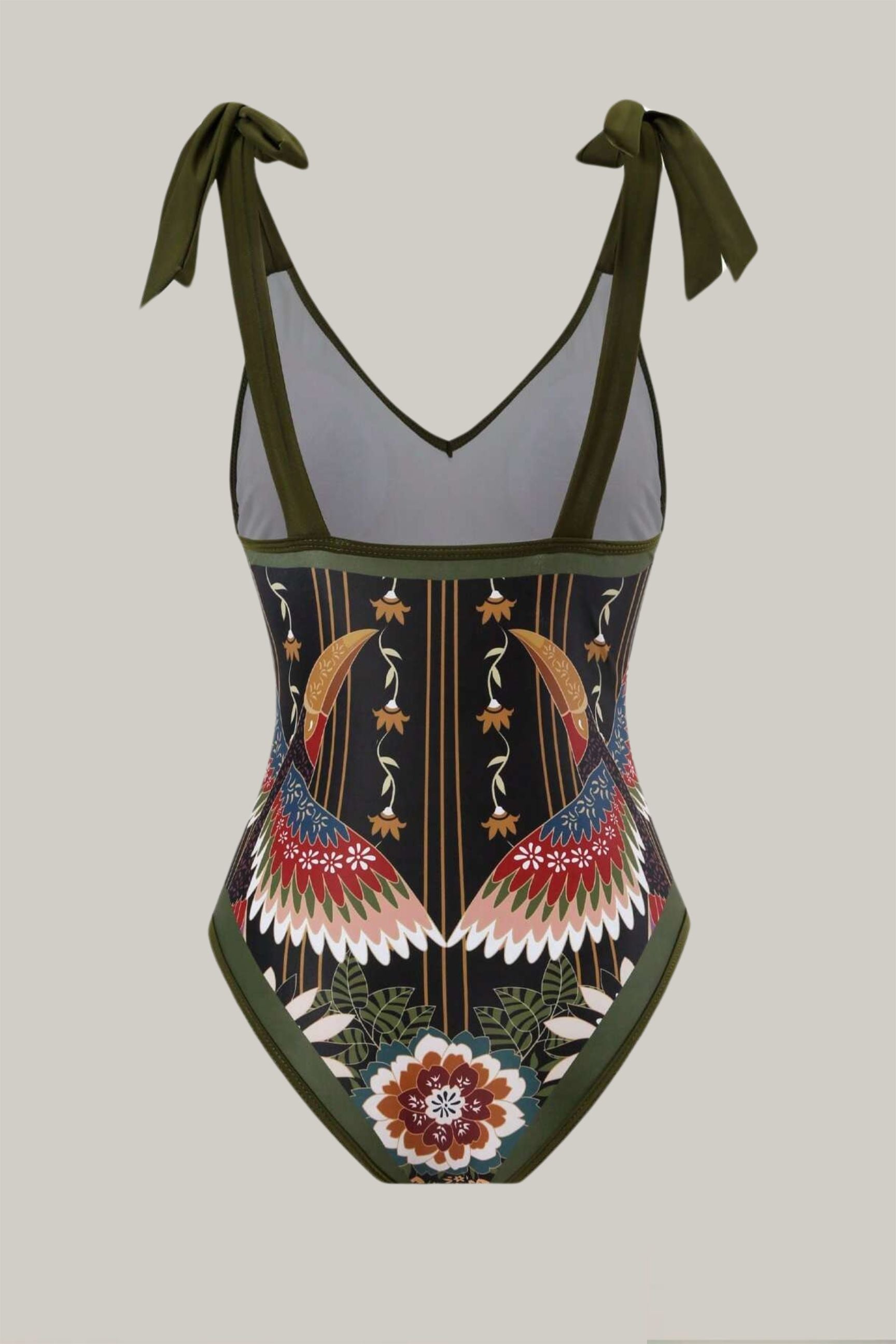 Floral Print Swimsuit Skirt Set