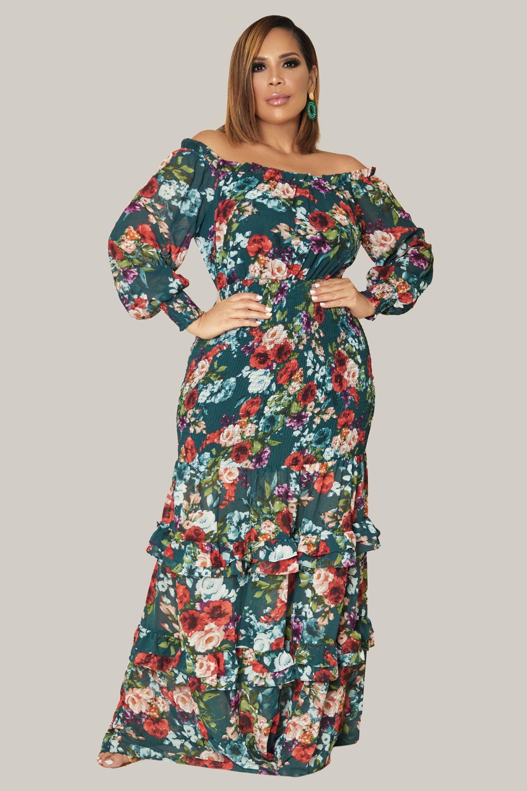 Morwenna Floral Print Maxi Dress