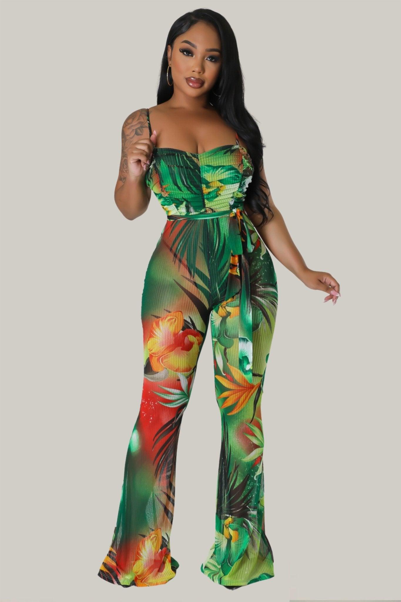 Bella Tropical Print Sexy Jumpsuit - MY SEXY STYLES