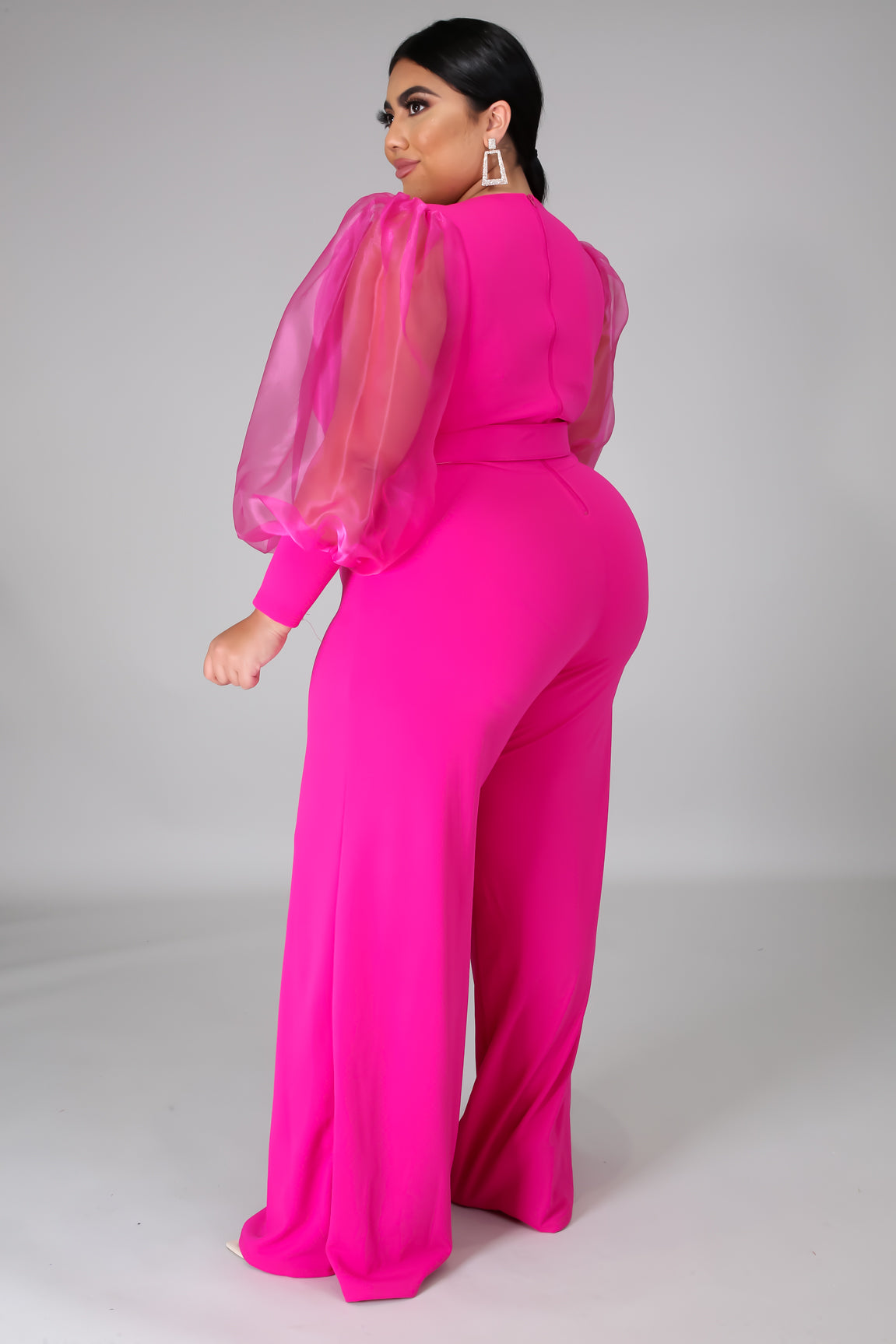 Parker Elegant Belted Plunging Jumpsuit - MY SEXY STYLES