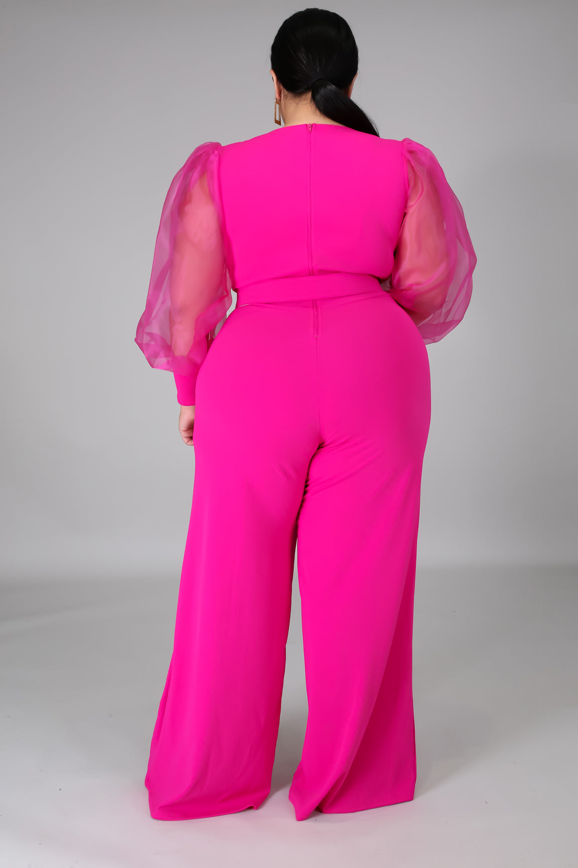 Parker Elegant Belted Plunging Jumpsuit - MY SEXY STYLES