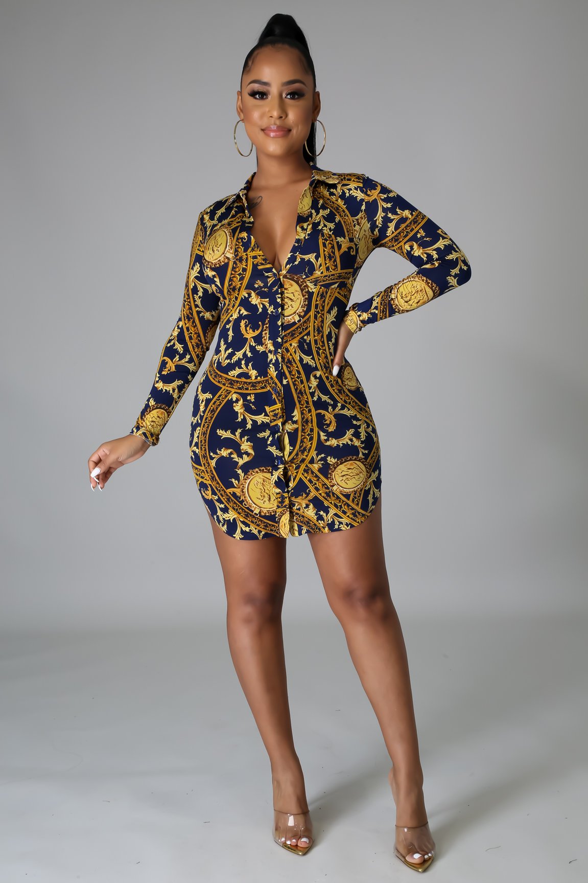 Astred Stretch Shirt Dress - MY SEXY STYLES