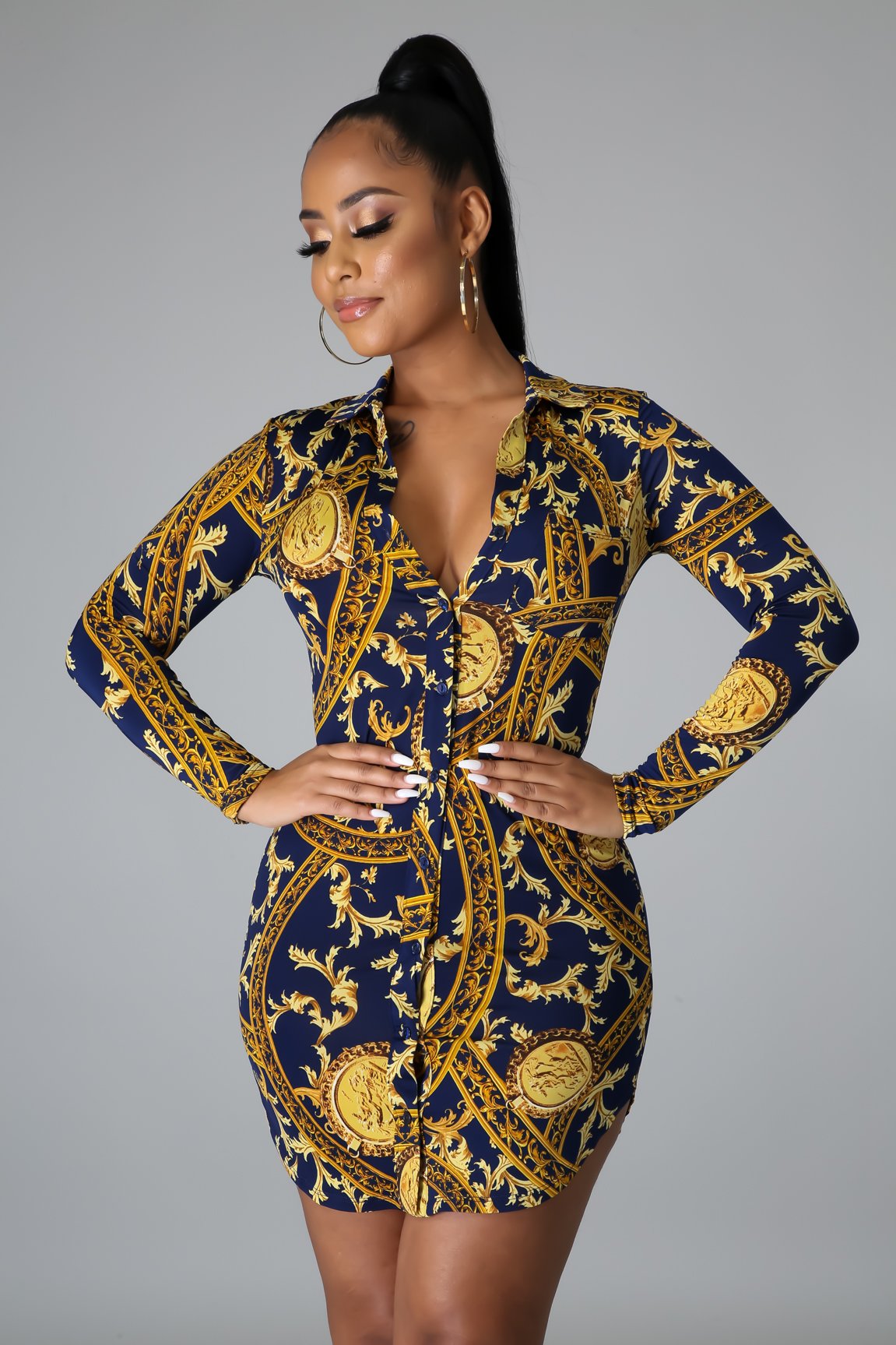 Astred Stretch Shirt Dress - MY SEXY STYLES