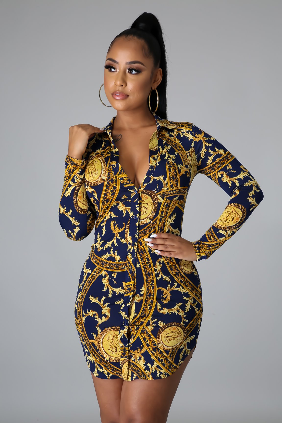 Astred Stretch Shirt Dress - MY SEXY STYLES