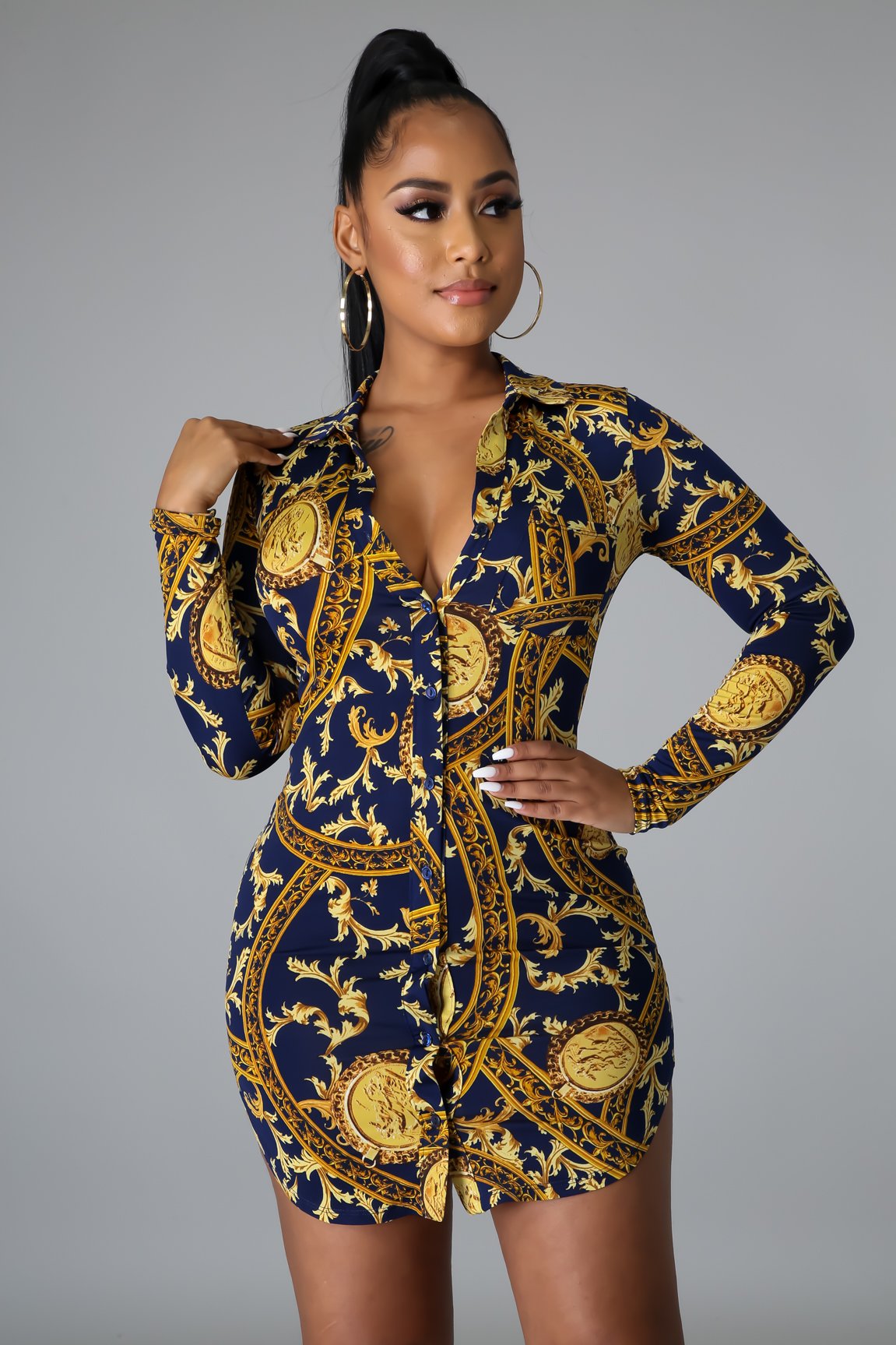 Astred Stretch Shirt Dress - MY SEXY STYLES