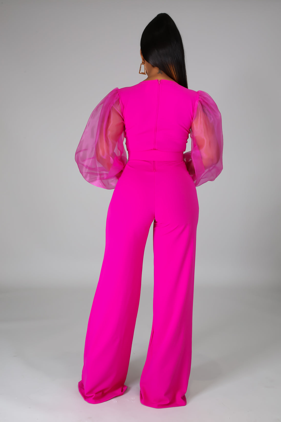Parker Elegant Belted Plunging Jumpsuit - MY SEXY STYLES