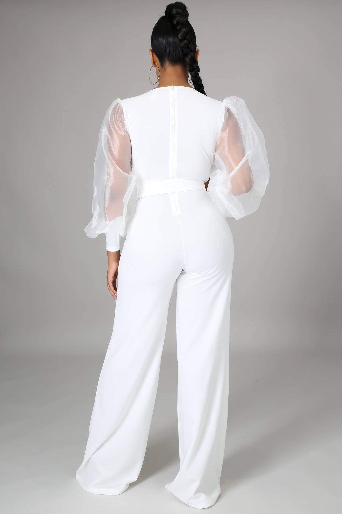 Parker Elegant Belted Plunging Jumpsuit - MY SEXY STYLES