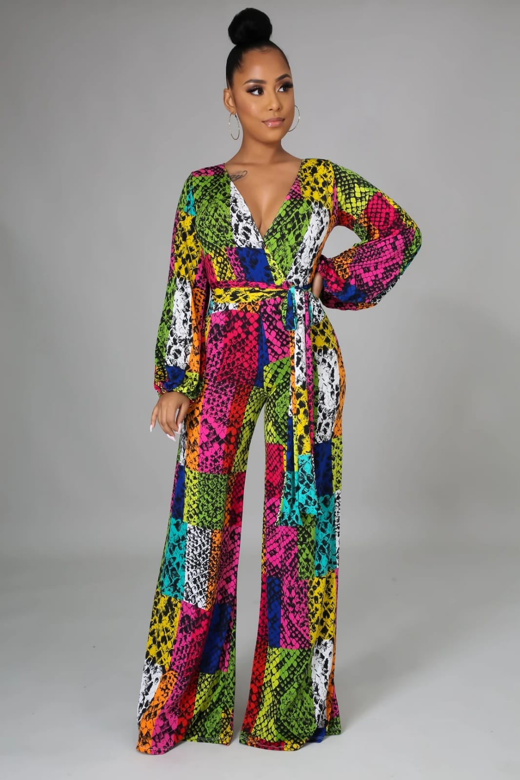 Neon Everlee Multicolor Print Jumpsuit - MY SEXY STYLES