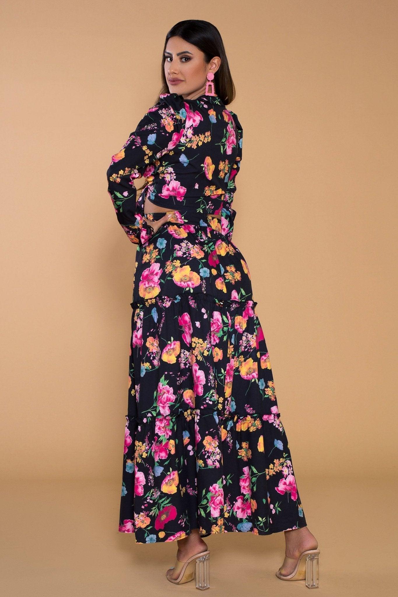 Floral Printed Skirt Set