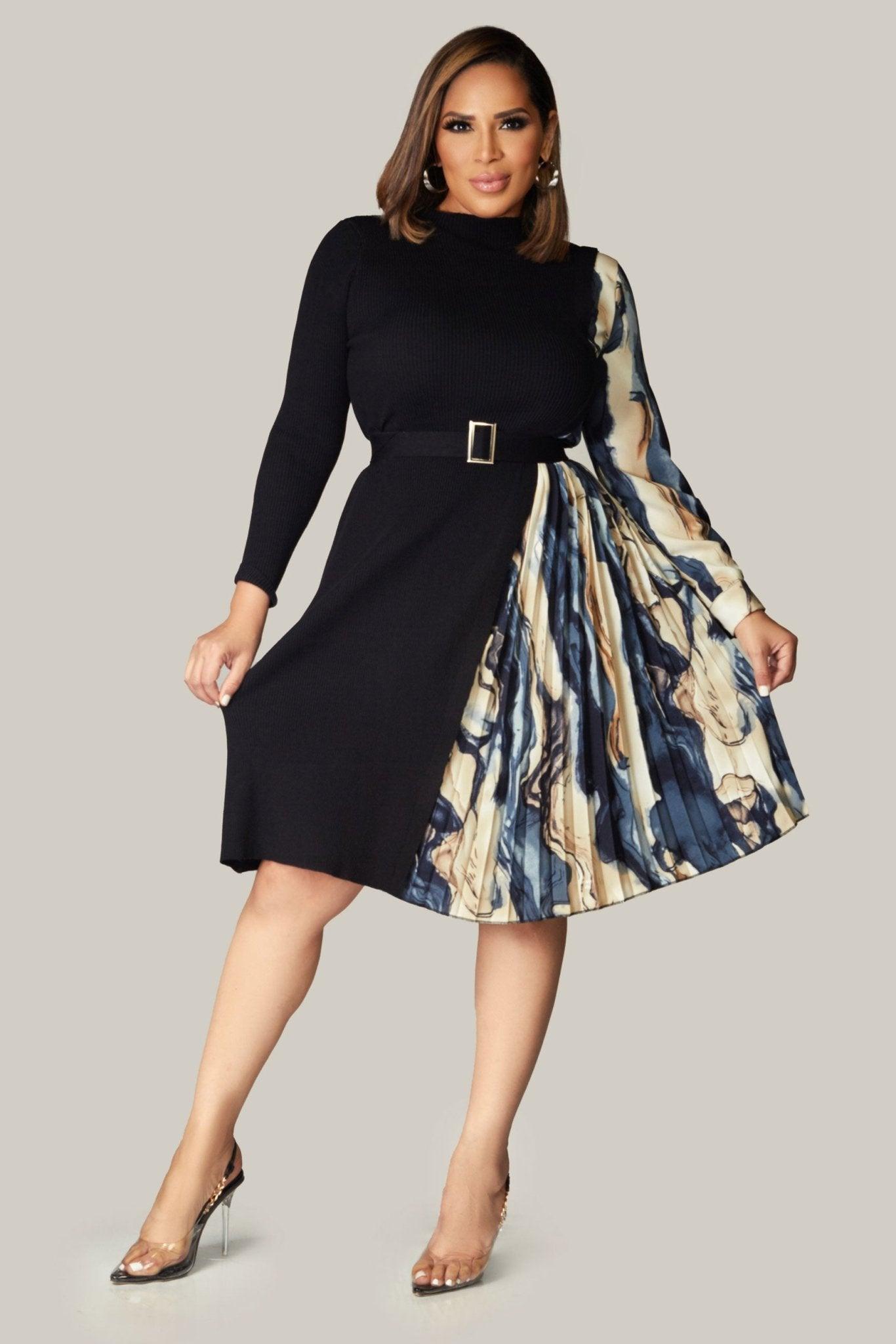 Anouk Long Sleeves Belted Dress - MY SEXY STYLES