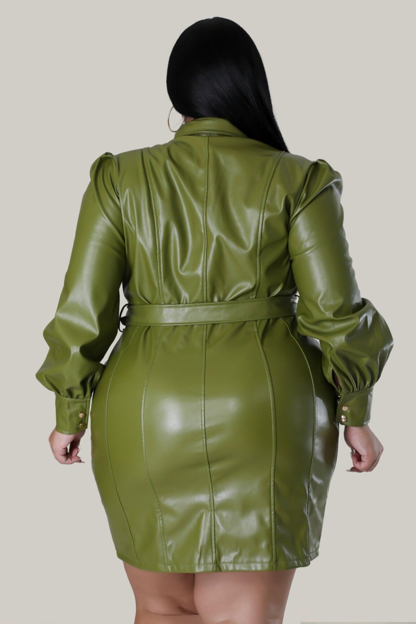 Beatrix Faux Leather Mini Dress - MY SEXY STYLES