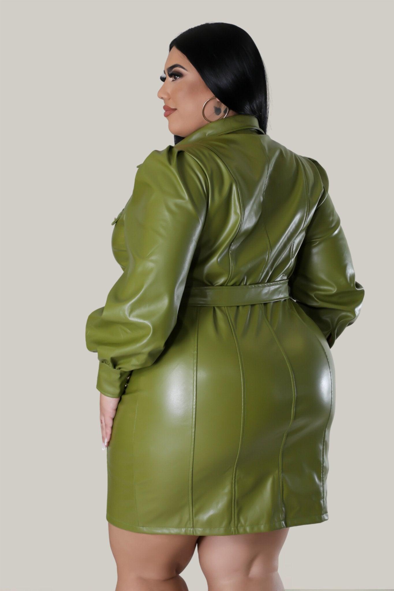 Beatrix Faux Leather Mini Dress - MY SEXY STYLES