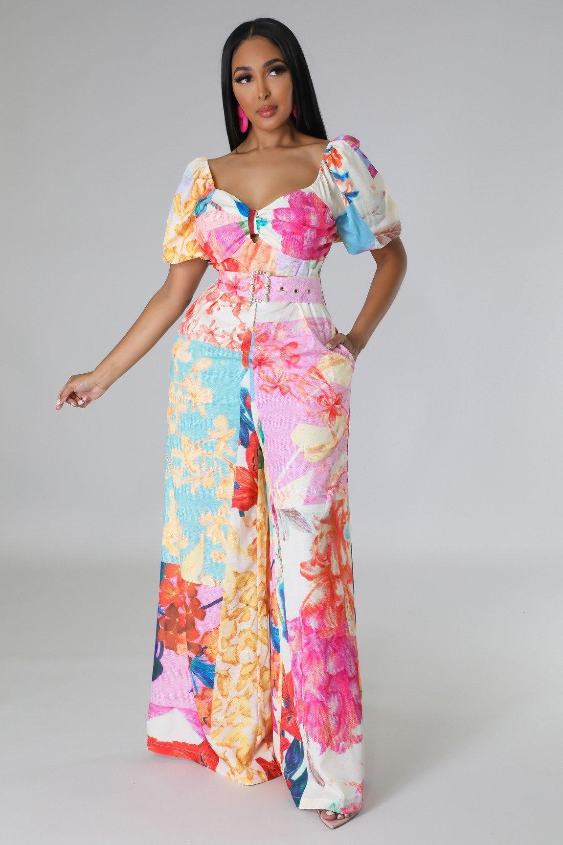 Bexley Floral Print Palazzo Jumpsuit - MY SEXY STYLES