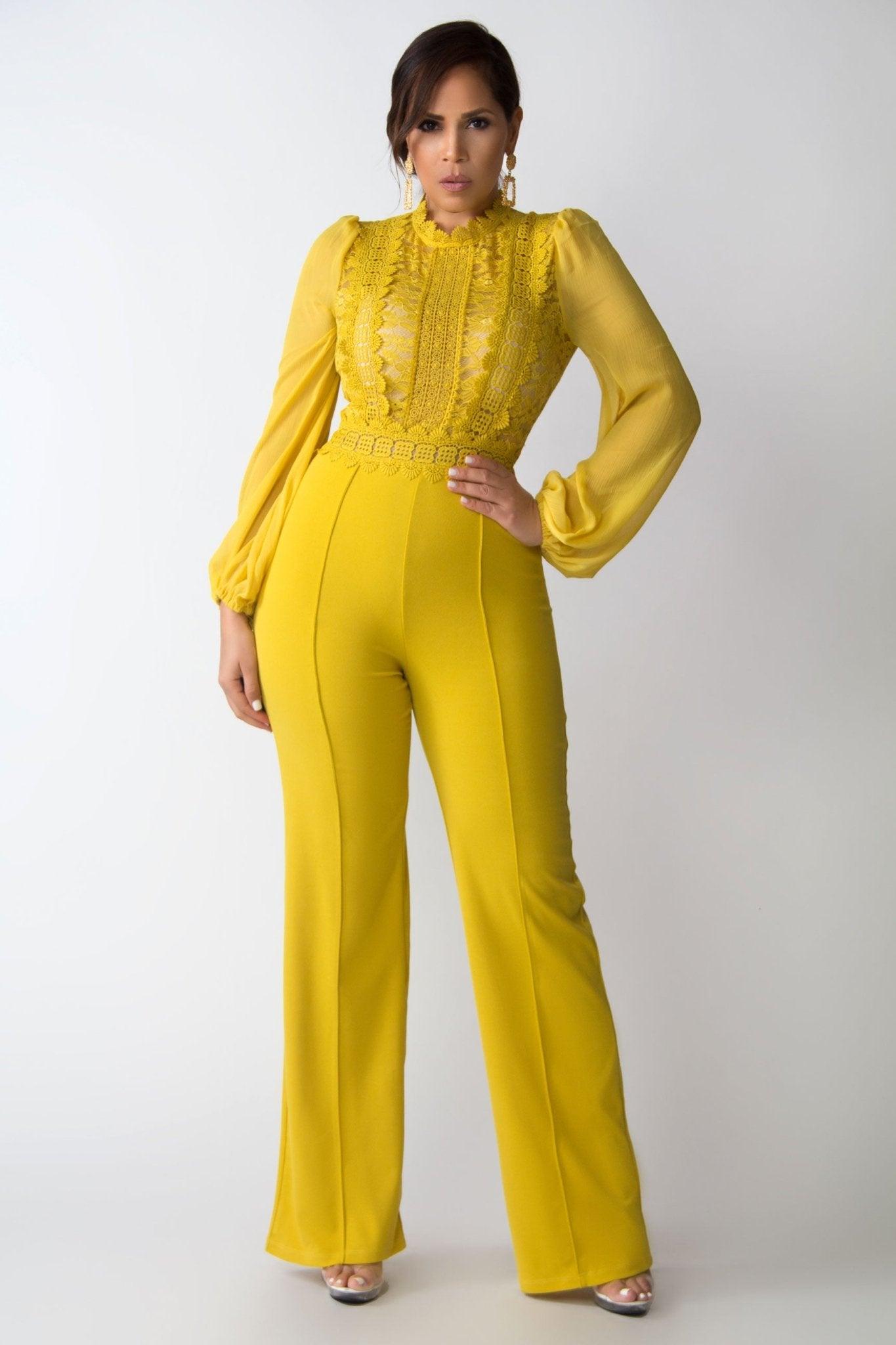 Brielle Lace Long Sleeves Boutique Jumpsuit - MY SEXY STYLES