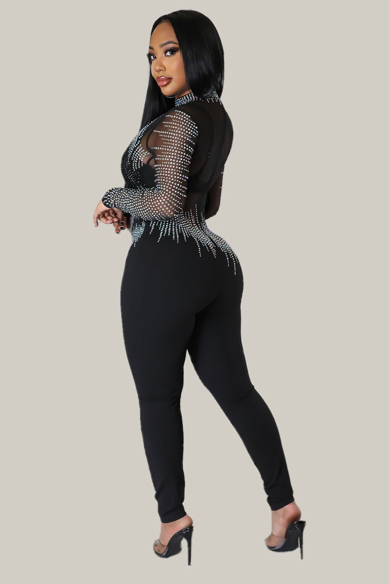 Chanel Babe Rhinestones Bodycon Jumpsuit - MY SEXY STYLES