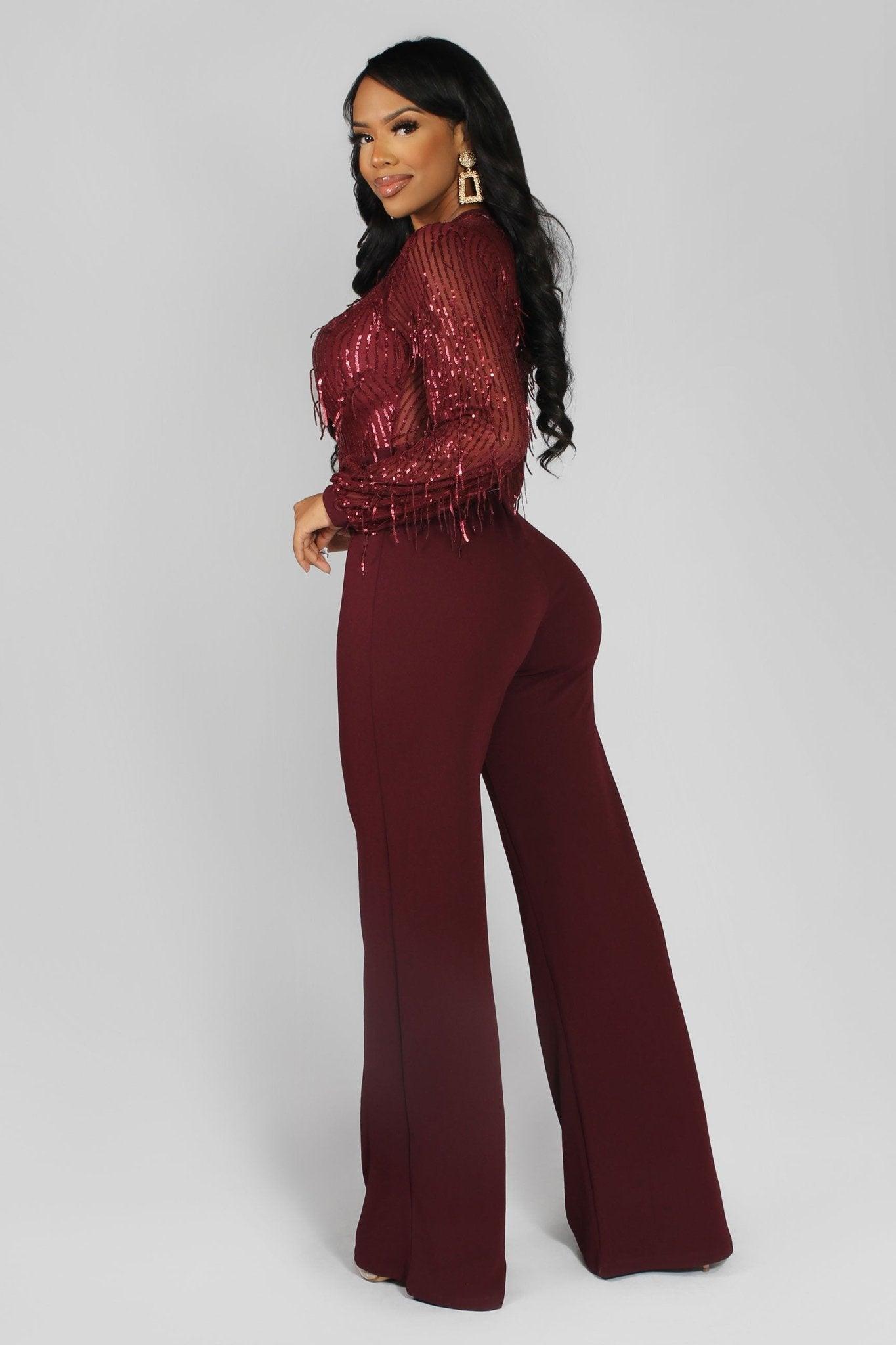 Chelby Sequin Fringe Jumpsuit - MY SEXY STYLES