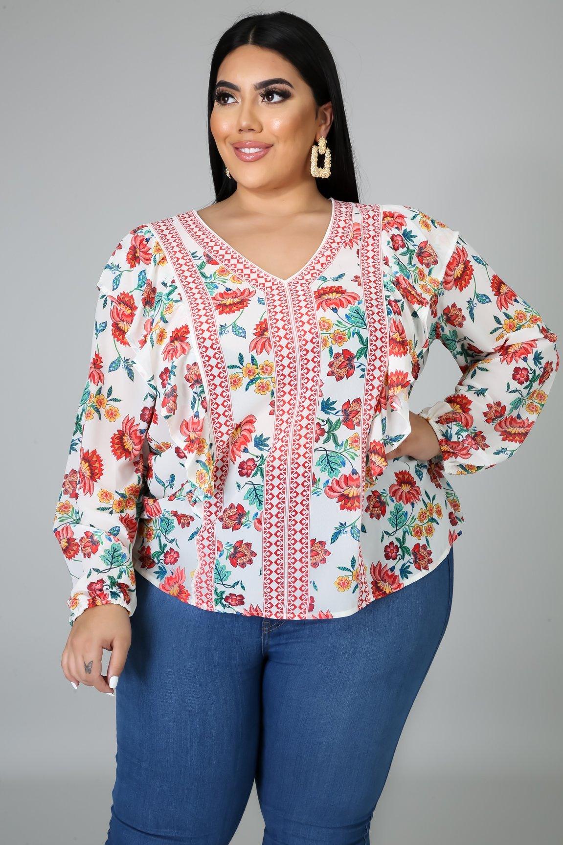 Clara Floral Long Sleeves Blouse - MY SEXY STYLES