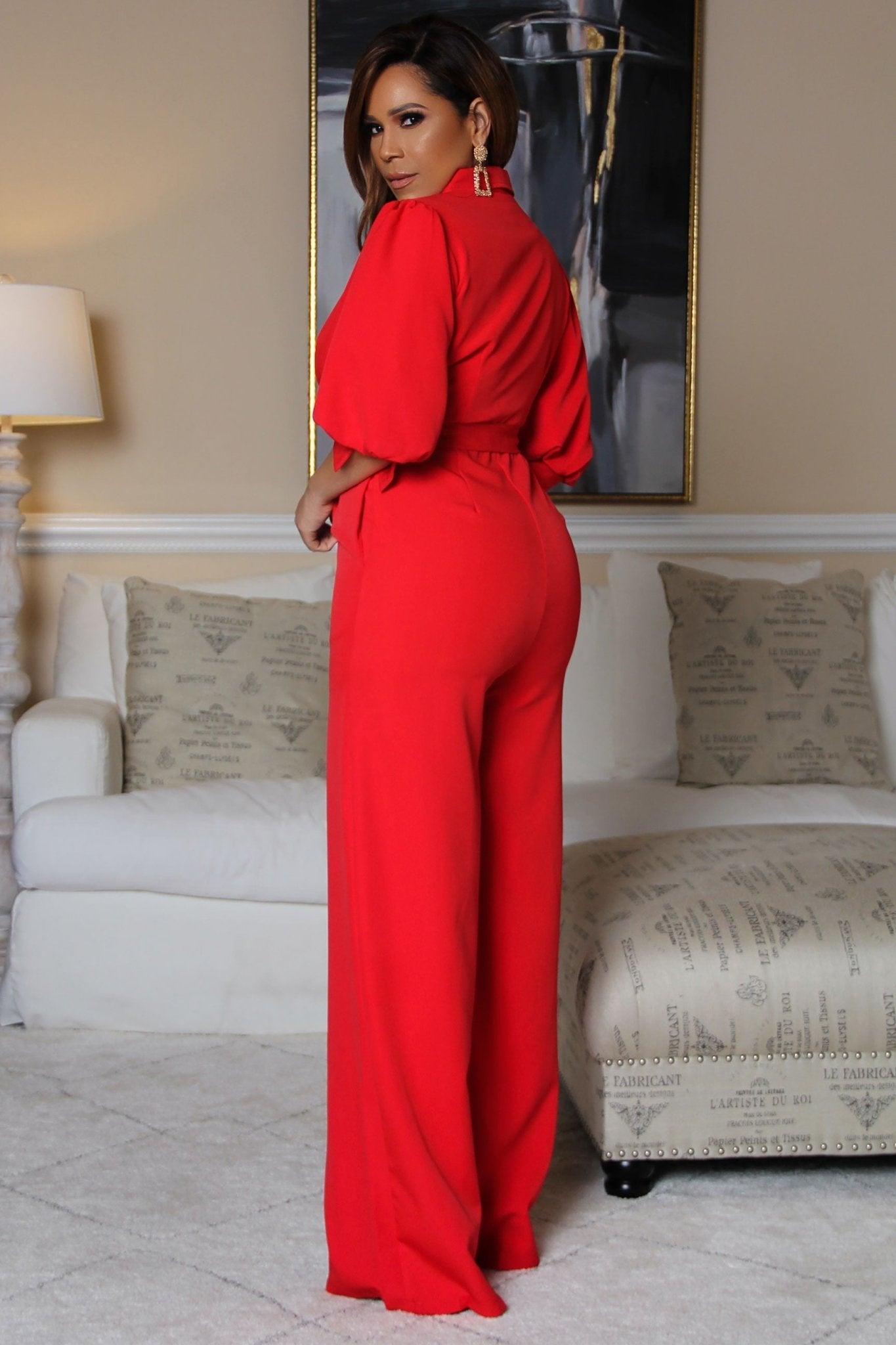 Estrella Sophisticated Belted Jumpsuit - MY SEXY STYLES