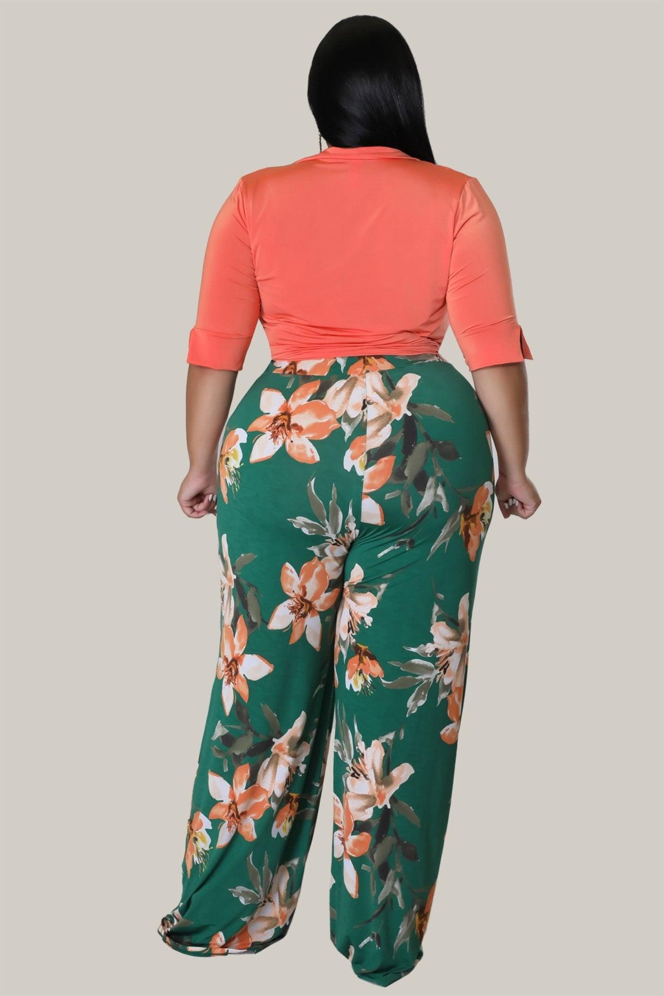 Everlee Floral Print 2 PC High Waist Pants Set - MY SEXY STYLES