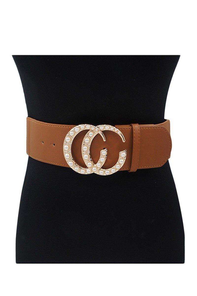 Gabrielle Interlocking CC Oversized Multi Pearl Fashion Belt - MY SEXY STYLES