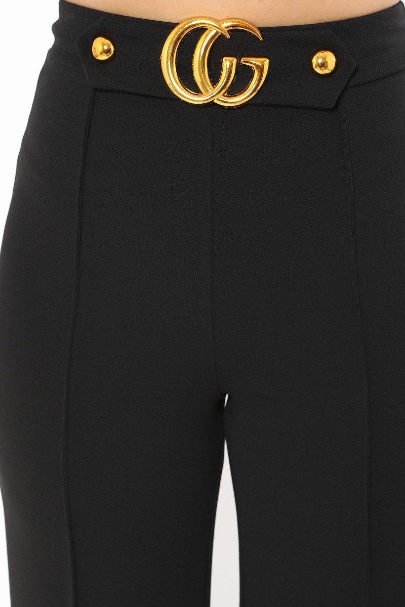 Gina Oversized CG Buckle High Waist Pants - MY SEXY STYLES