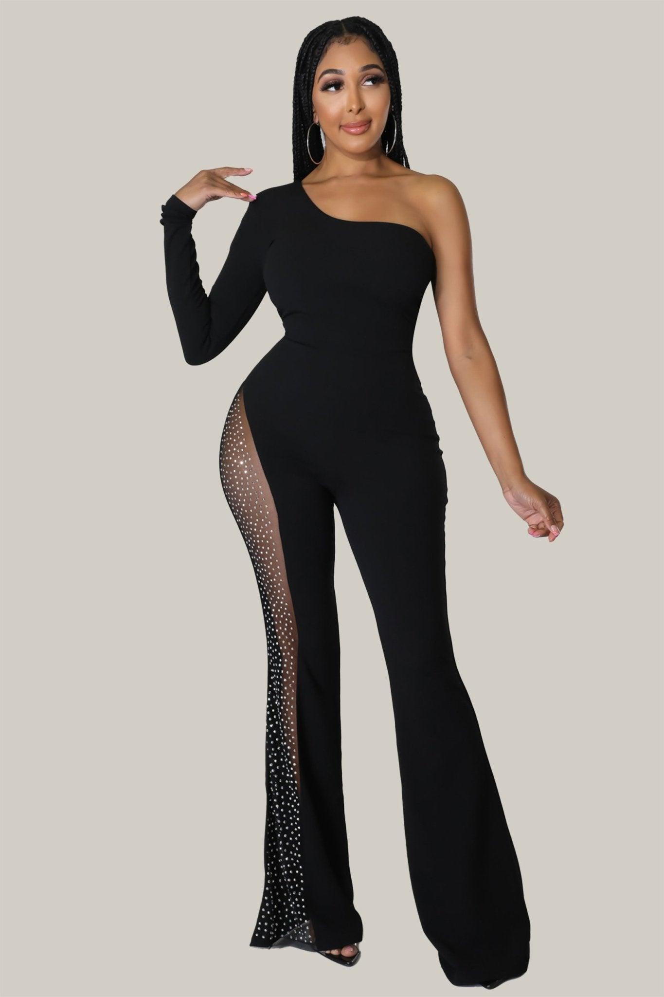 Goddess Babe One Shoulder Jumpsuit - MY SEXY STYLES