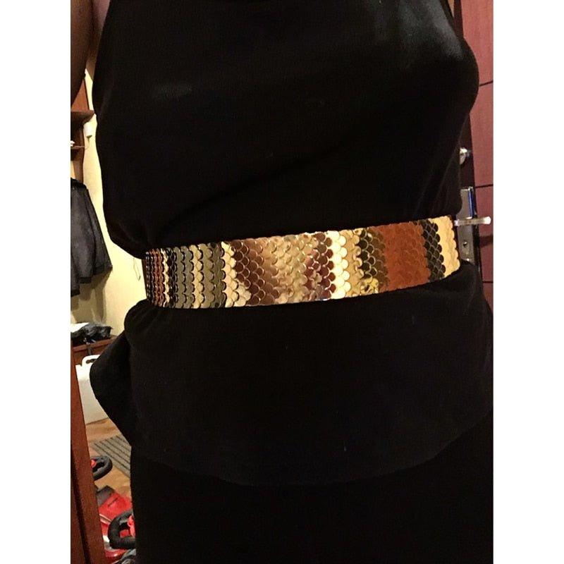 Gold Metal Fish Skin Fashion Belt - MY SEXY STYLES
