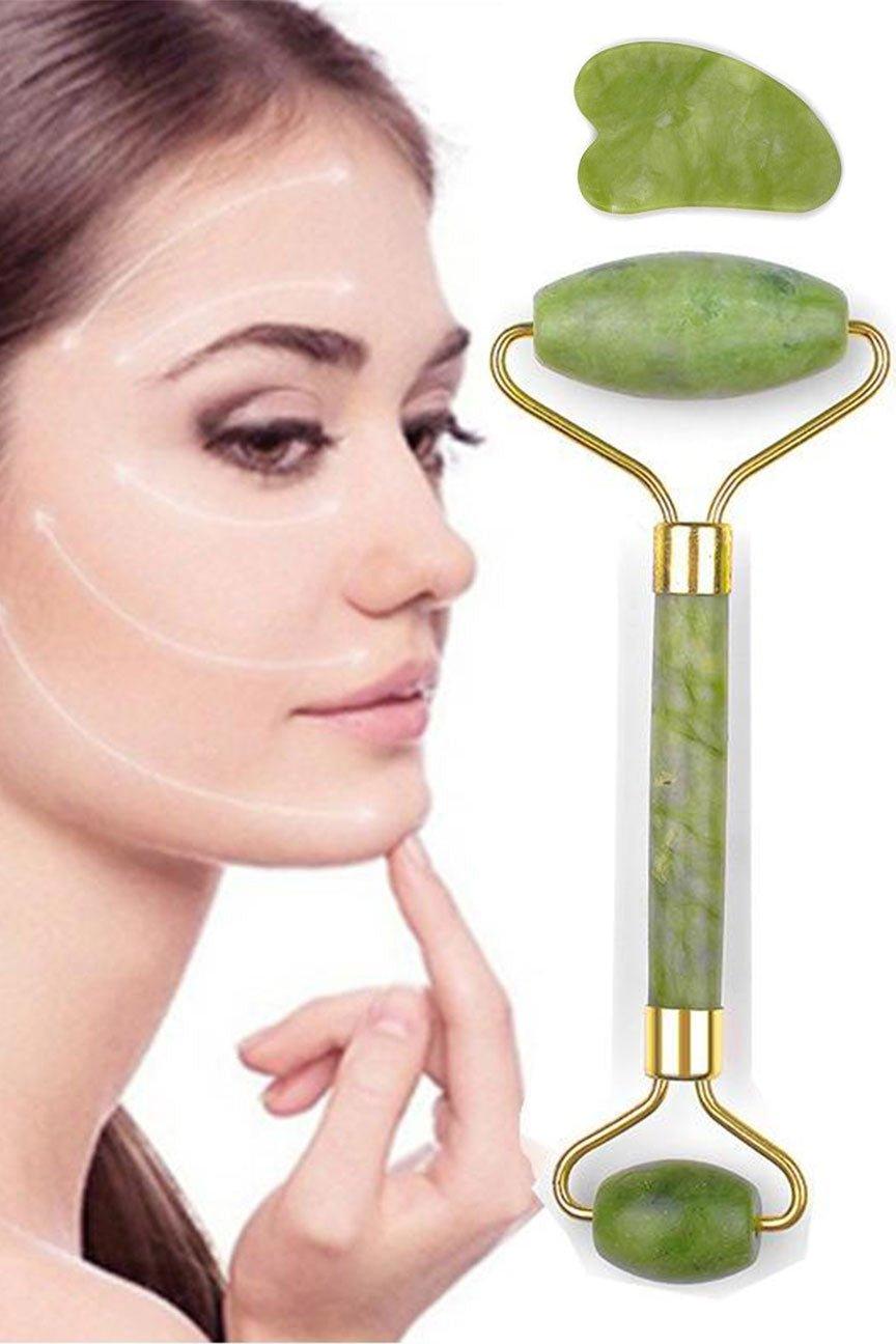 Gua Sha Stone and Jade Roller Set - MY SEXY STYLES