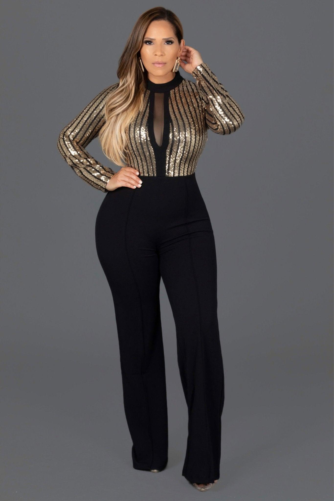 Halo Sequined Pattern Jumpsuit - MY SEXY STYLES