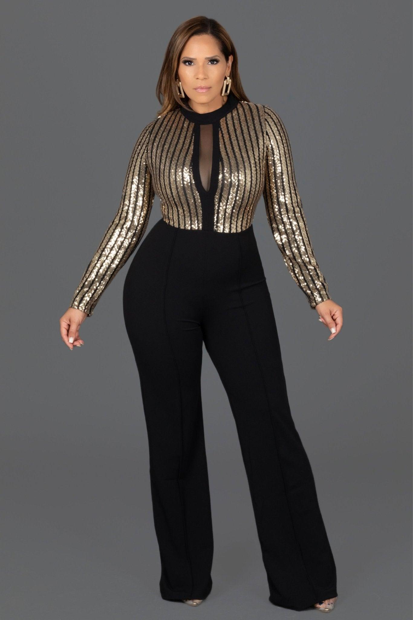 Halo Sequined Pattern Jumpsuit - MY SEXY STYLES
