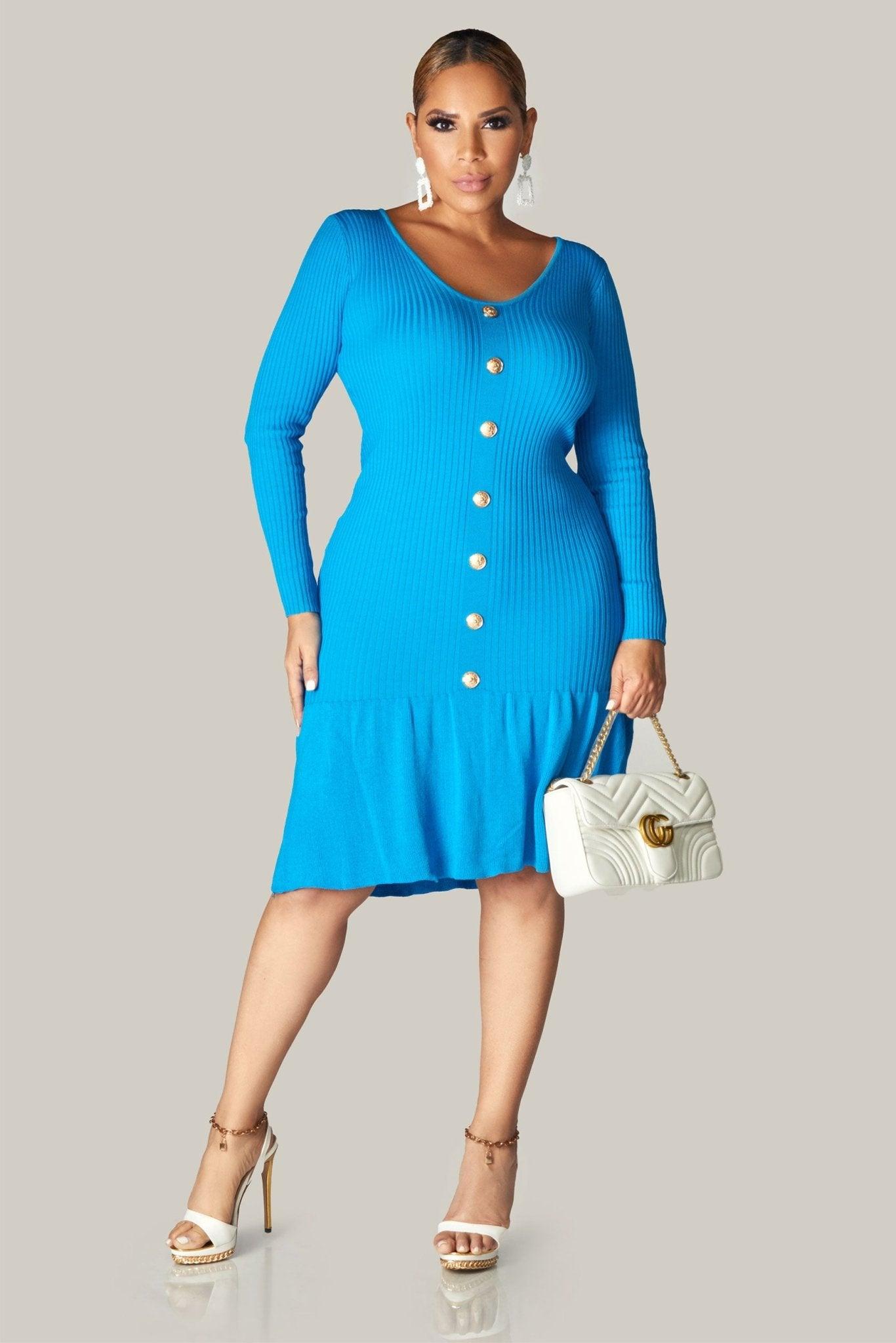 Hayden Ribbed Long Sleeves Dress - MY SEXY STYLES