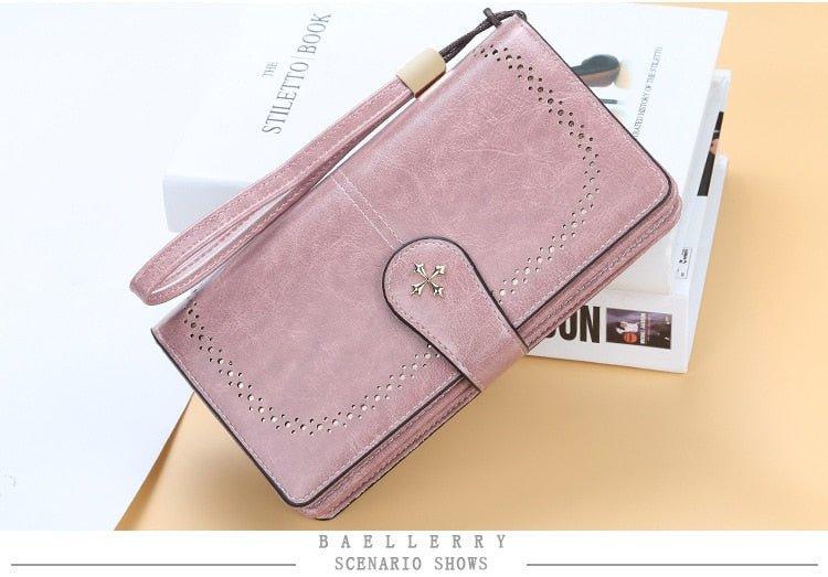 Hollow Out Large Long PU Leather Fashion Wallet - MY SEXY STYLES
