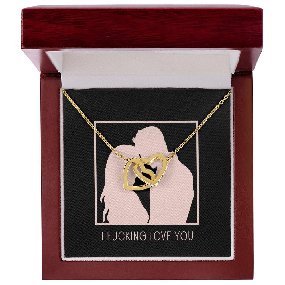I FUCKING LOVE YOU Interlocking Hearts necklace - MY SEXY STYLES
