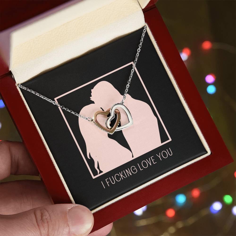 I FUCKING LOVE YOU Interlocking Hearts necklace - MY SEXY STYLES
