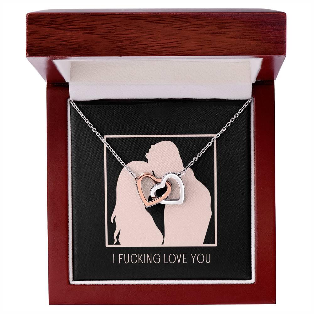I FUCKING LOVE YOU Interlocking Hearts necklace - MY SEXY STYLES