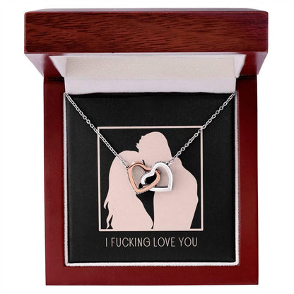 I FUCKING LOVE YOU Interlocking Hearts necklace - MY SEXY STYLES