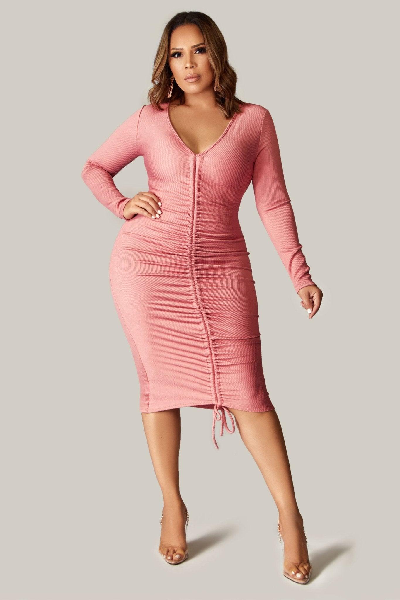 Janiyah Sexy Front Ruched Dress - MY SEXY STYLES