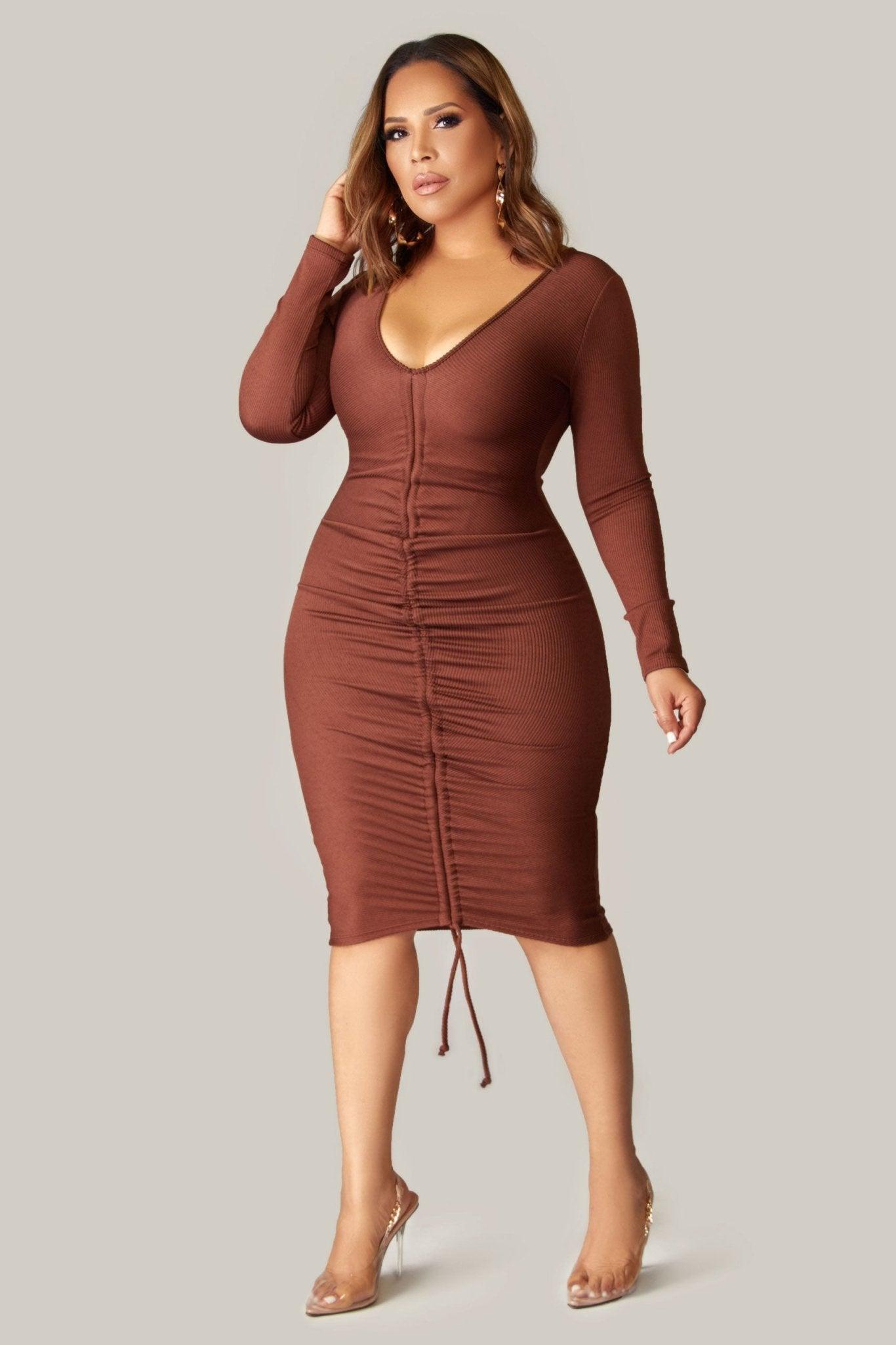 Janiyah Sexy Front Ruched Dress - MY SEXY STYLES