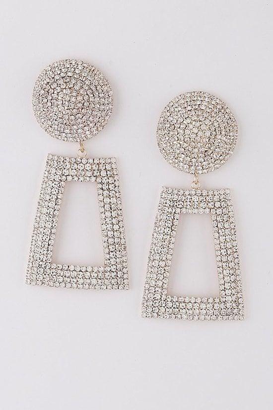 Jeweled Square Drop Earrings - MY SEXY STYLES