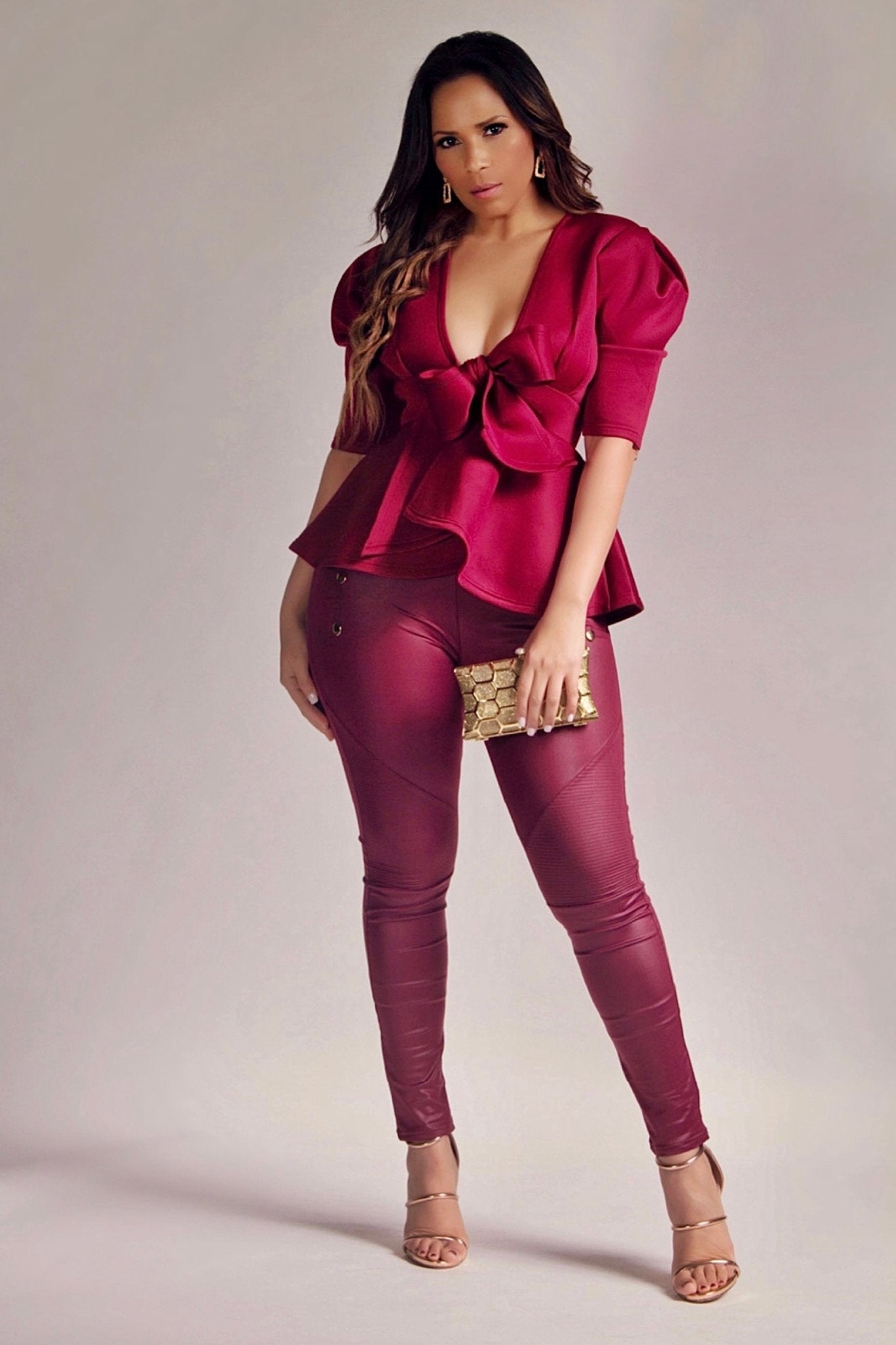 Maeve Bow Tie Peplum Blouse - MY SEXY STYLES